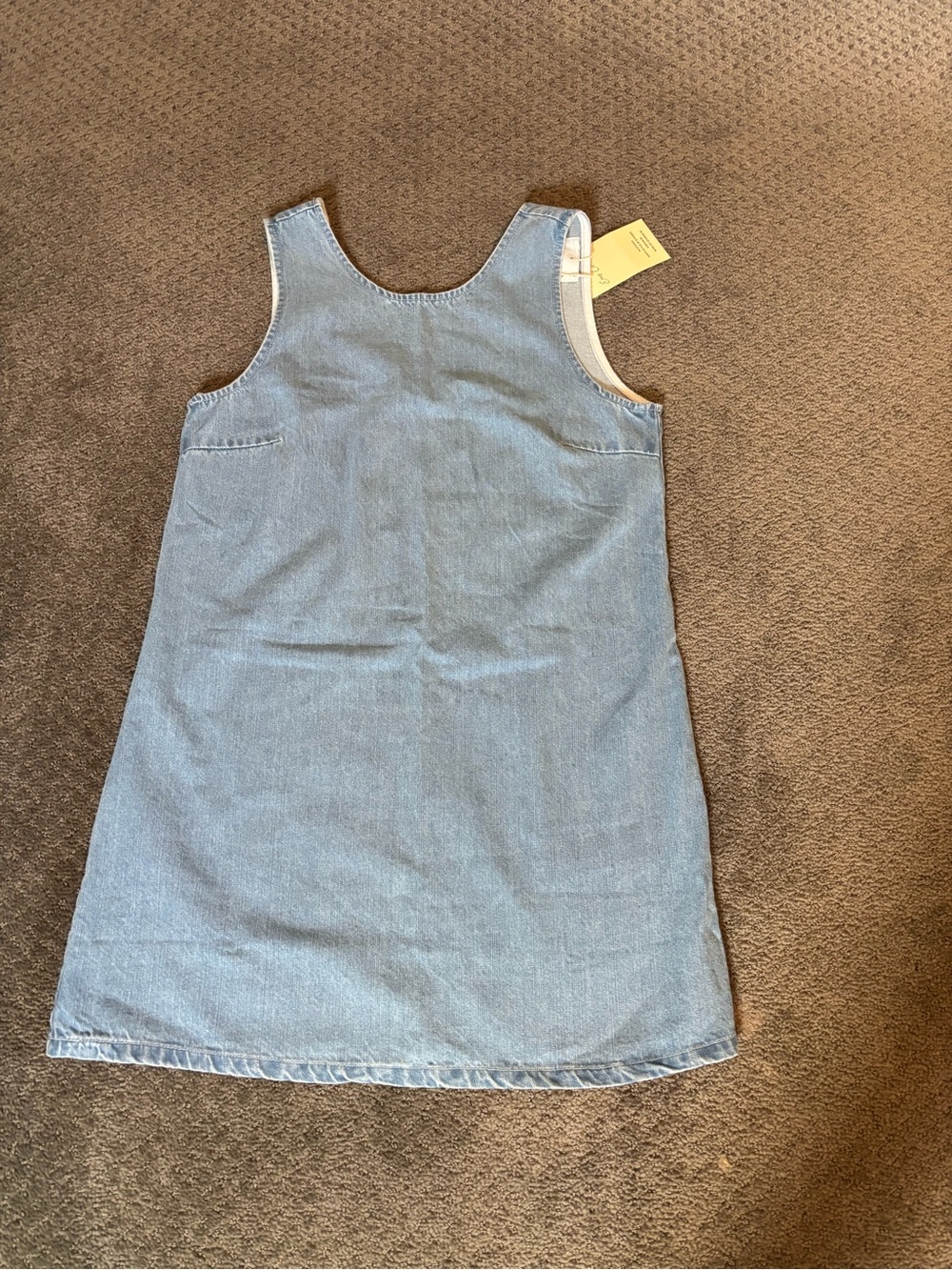 Light Blue Denim Mini Pinafore Dress